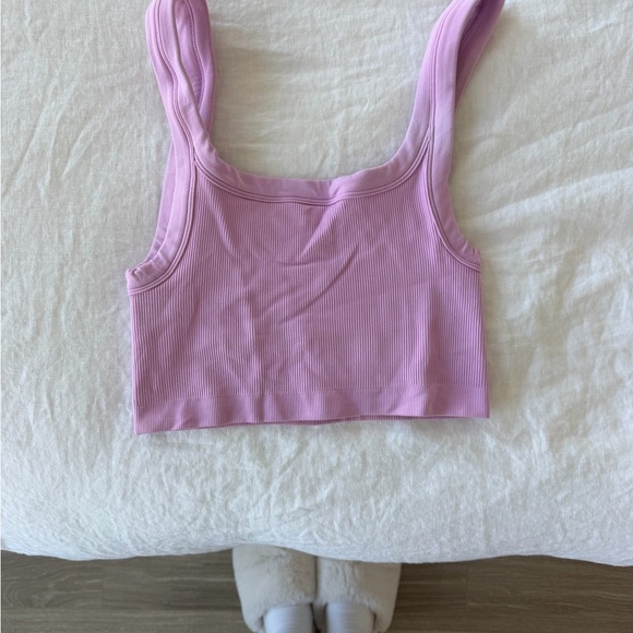 SET Active Pink Ribbed Crop Top - Picture 2 of 4